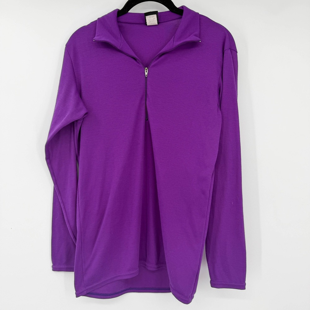 Patagonia Capilene Quarter Zip Pullover Purple Womens Small Made in USA Vintage
